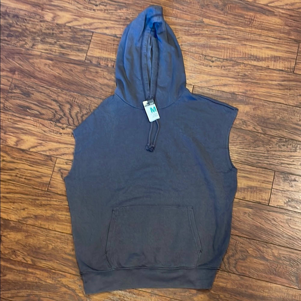 Men's Gray Sleeveless Hoodie